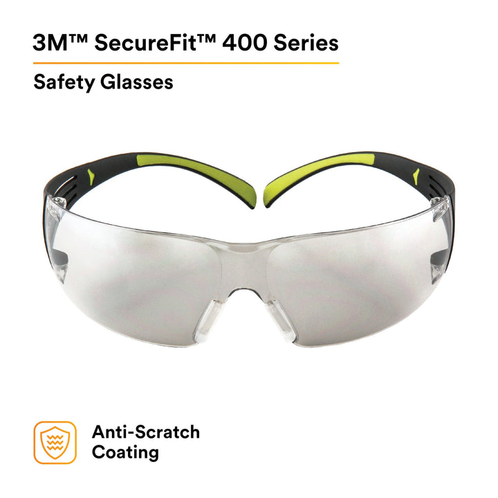 3M SecureFit Protective Eyewear SF410AS, Indoor/Outdoor Mirror Lens