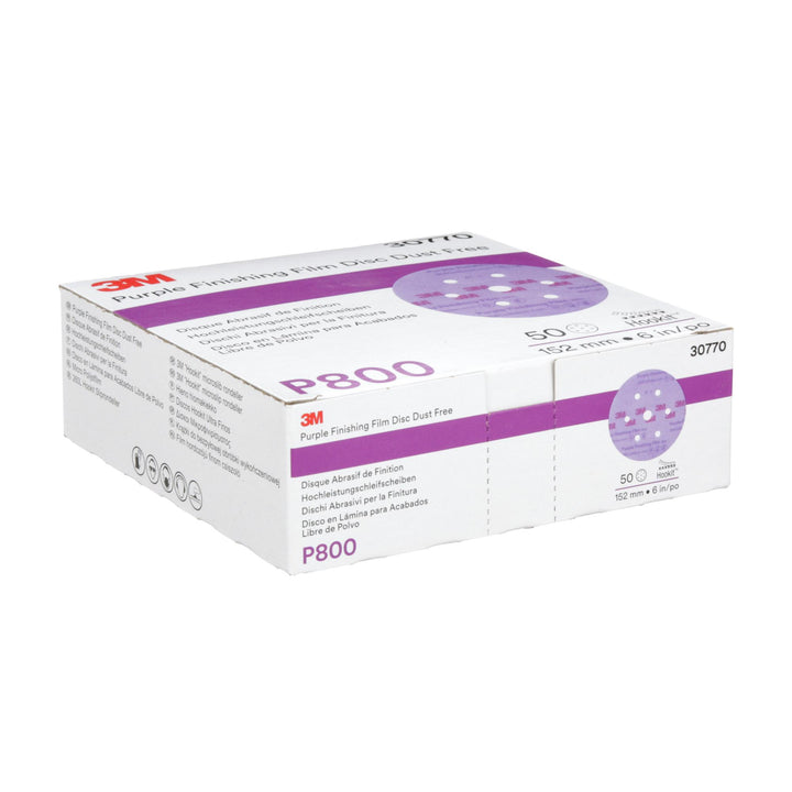 3M Hookit Purple Finishing Film Abrasive Disc 260L, 30770, 6 in, Dust
Free, P800