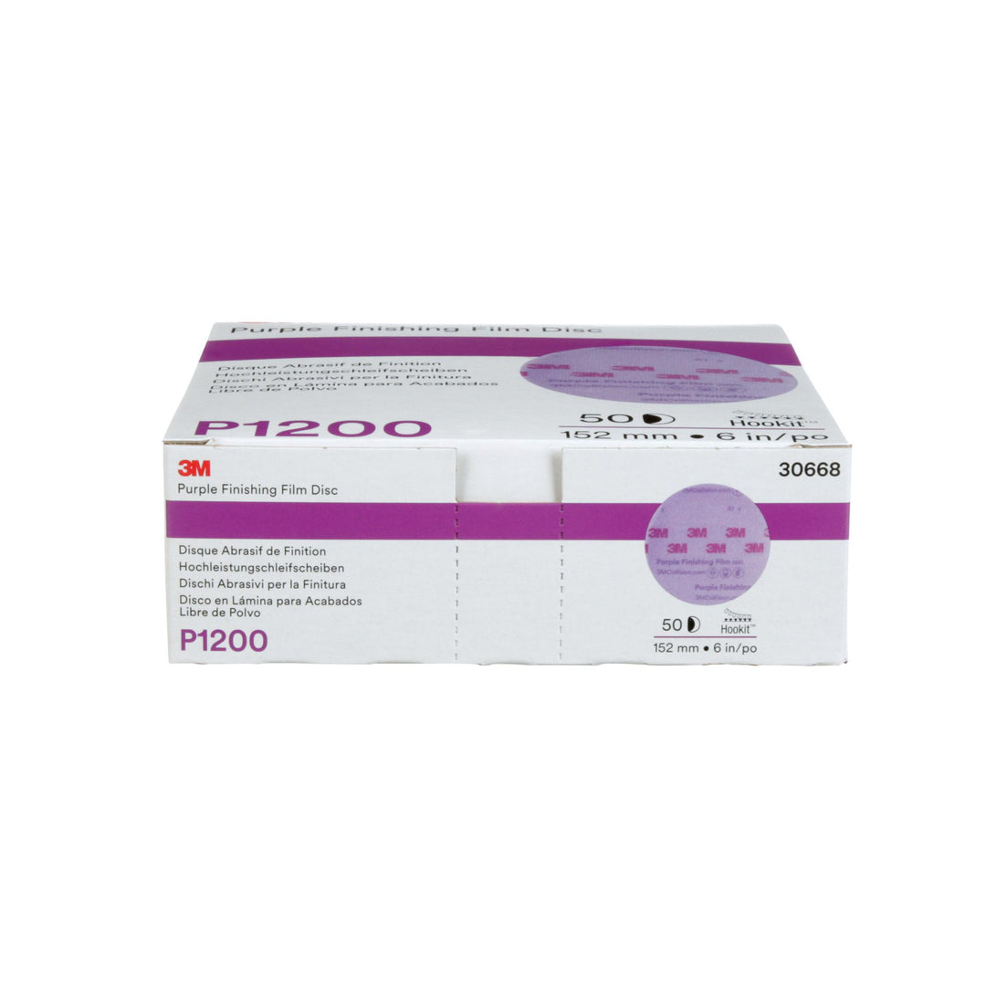 3M Hookit Purple Finishing Film Abrasive Disc 260L, 30668, 6 in,
P1200