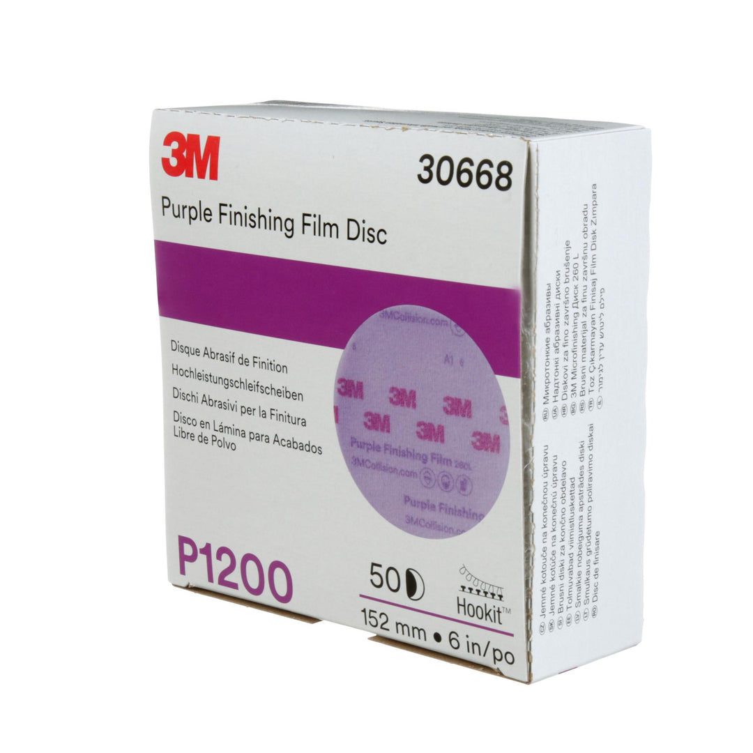 3M Hookit Purple Finishing Film Abrasive Disc 260L, 30668, 6 in,
P1200