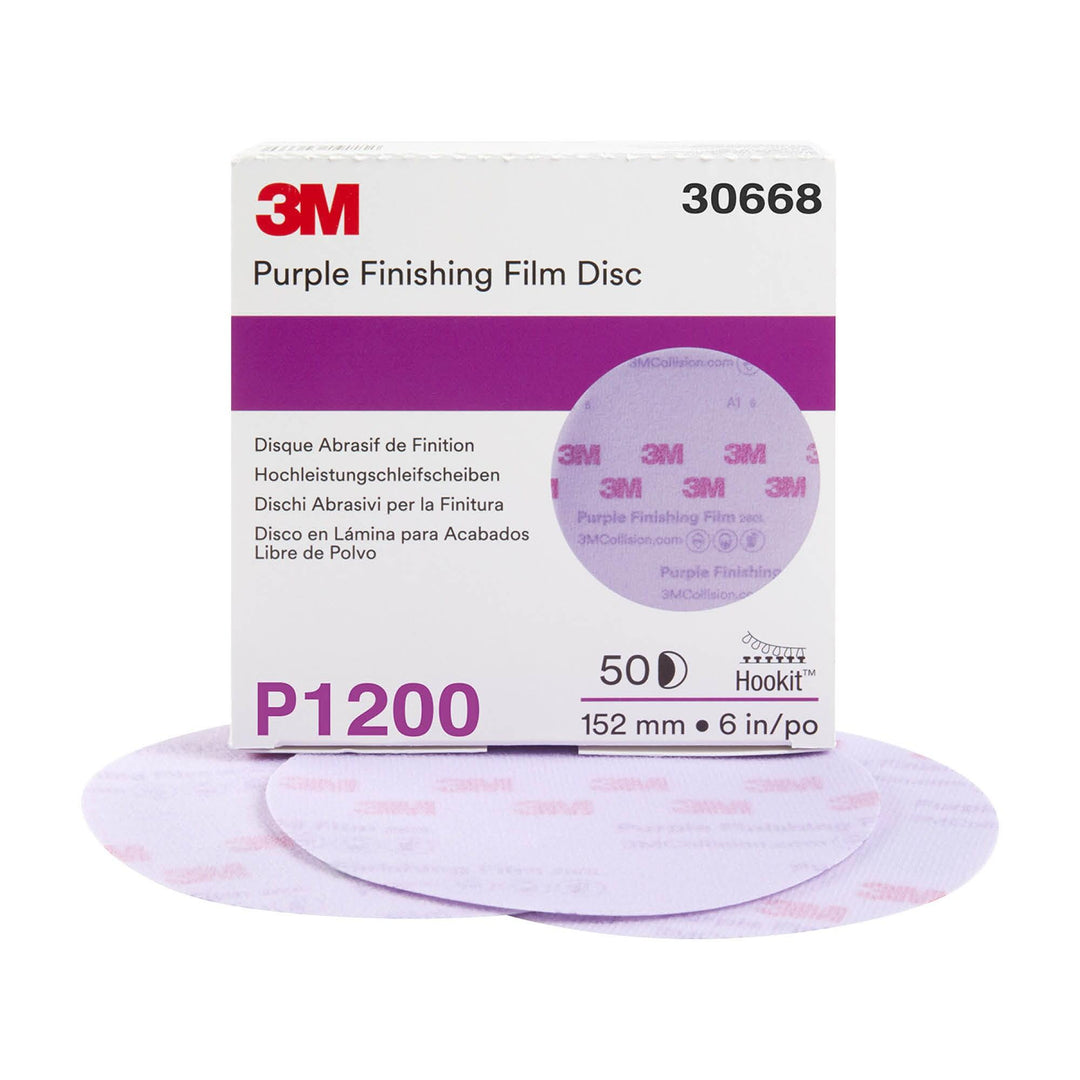 3M Hookit Purple Finishing Film Abrasive Disc 260L, 30668, 6 in,
P1200