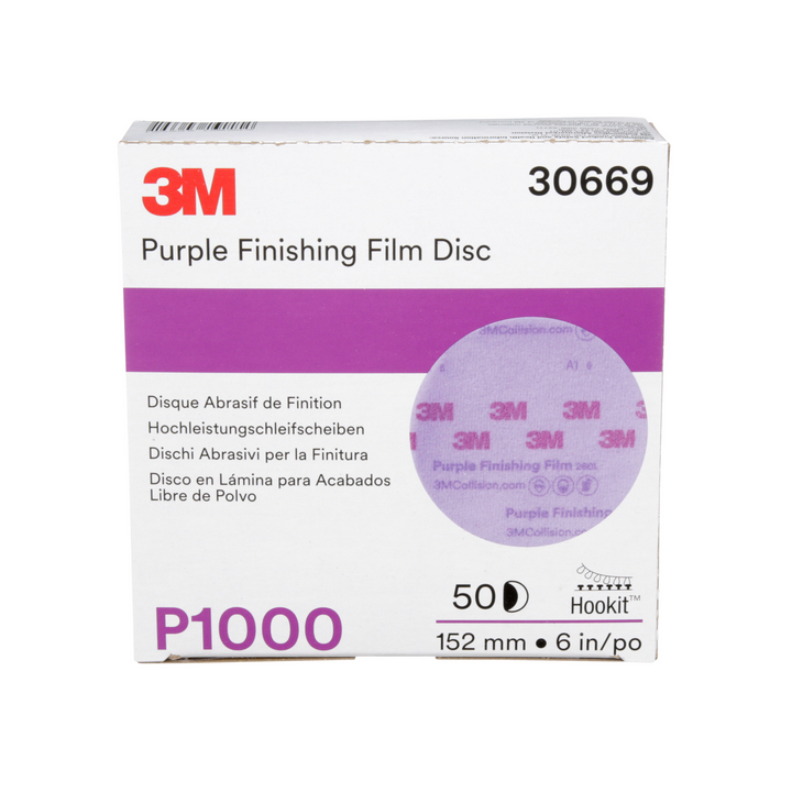 3M Hookit Purple Finishing Film Abrasive Disc 260L, 30669, 6 in,
P1000