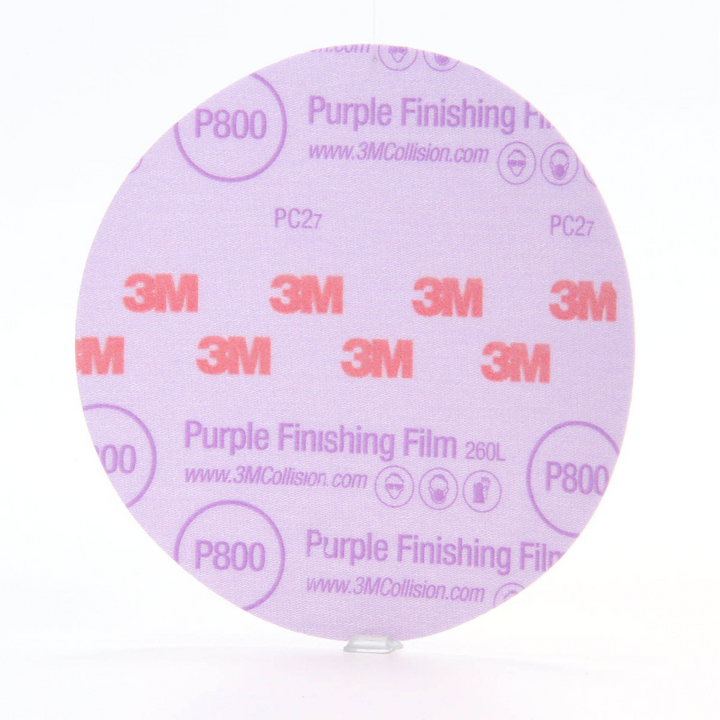 3M Hookit Purple Finishing Film Abrasive Disc 260L, 30670, 6 in, P800