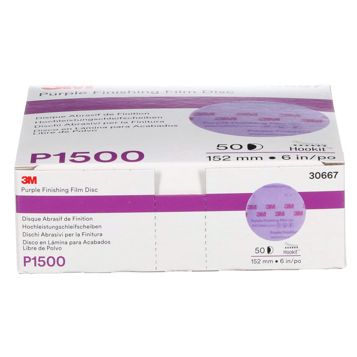 3M Hookit Purple Finishing Film Abrasive Disc 260L, 30667, 6 in,
P1500