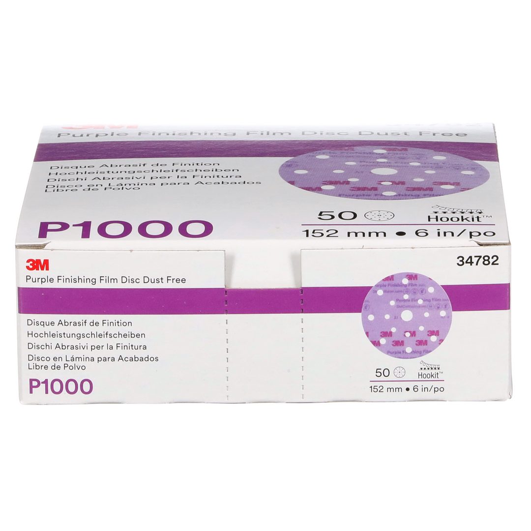 3M Hookit Purple Finishing Film Abrasive Disc 260L, 34782, 6 in, Dust
Free