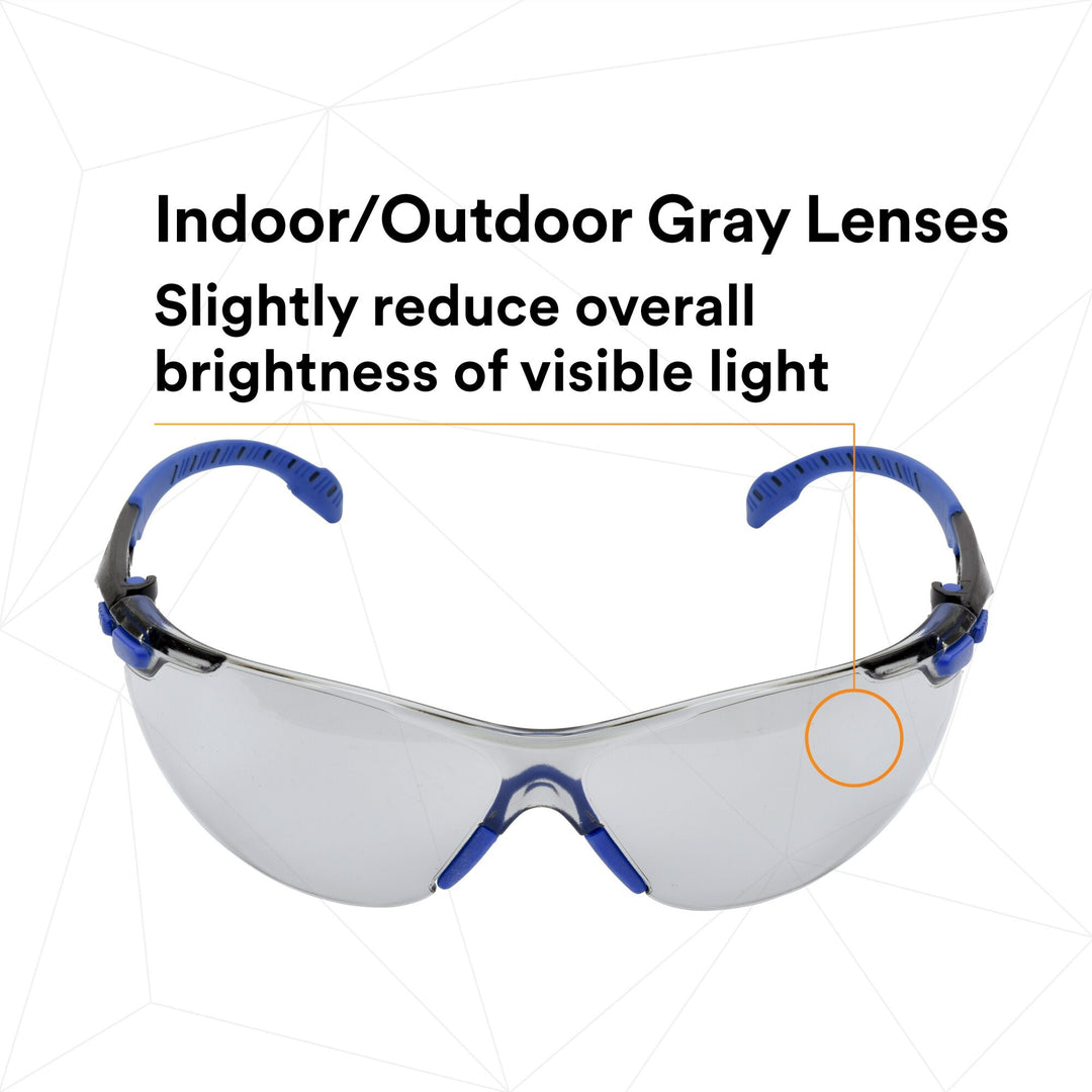 3M Solus 1000-Series Safety Glasses S1107SGAF-KT, Kit, Foam, Strap,BLU/BLK