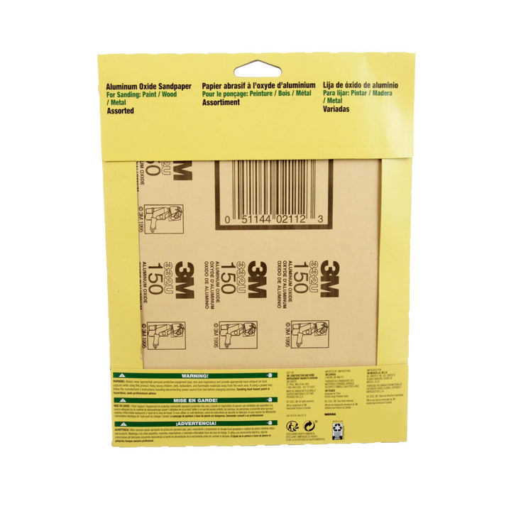 3M Aluminum Oxide Sandpaper Assorted Grit, 9005NA, 9 in x 11 in