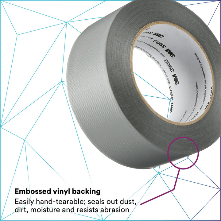 3M Vinyl Duct Tape 3903, Gray, 2 in x 50 yd 6.5 mil