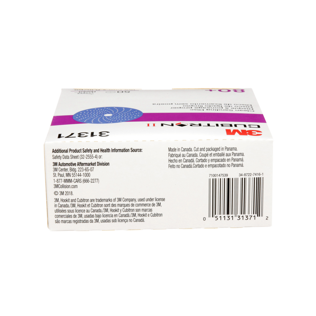 3M Cubitron II Hookit Clean Sanding Abrasive Disc, 31371, 6 in, 80+
grade