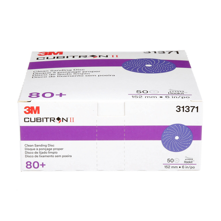 3M Cubitron II Hookit Clean Sanding Abrasive Disc, 31371, 6 in, 80+
grade