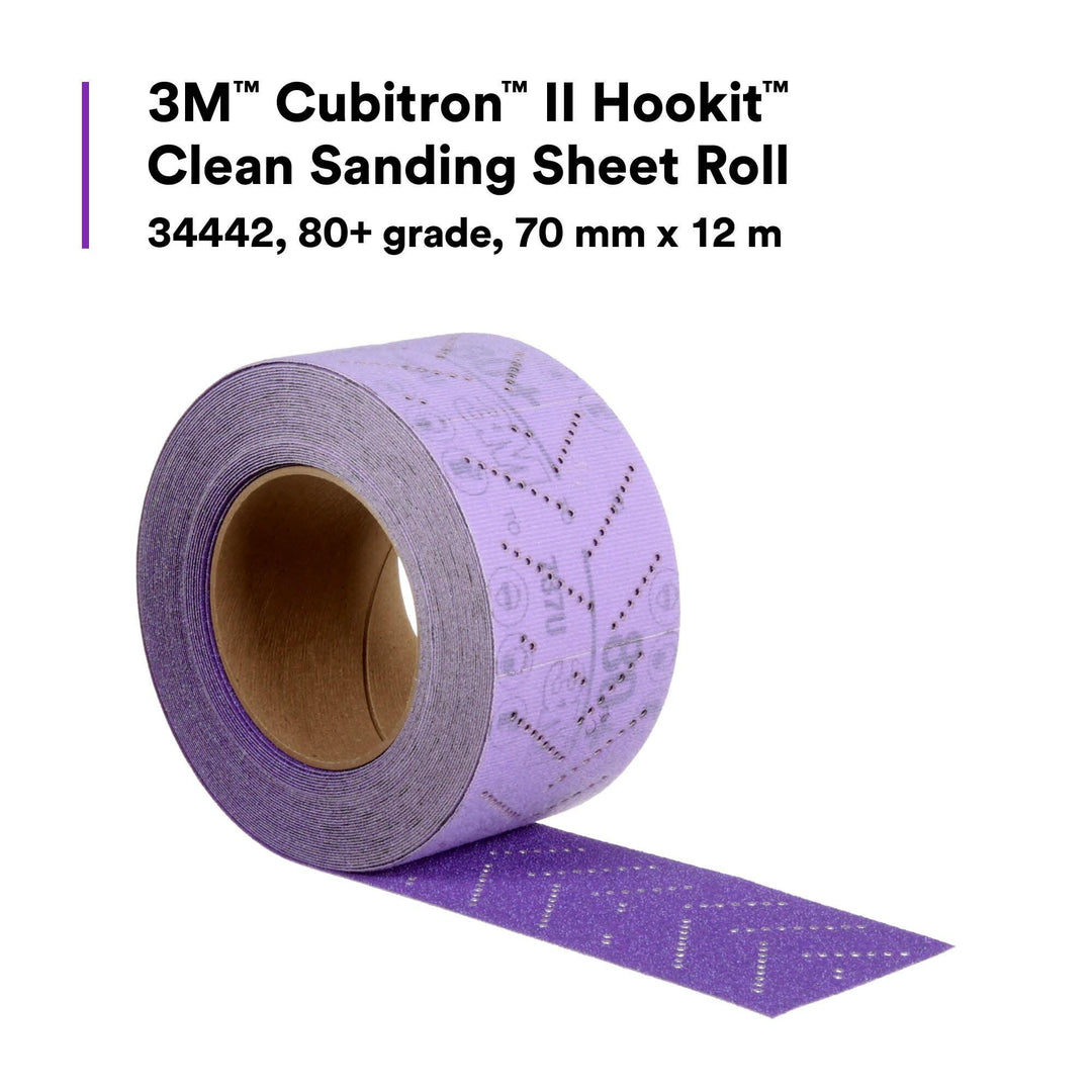 3M Cubitron II Hookit Clean Sanding Sheet Roll, 34442, 80+ grade, 70
mm x 12 m