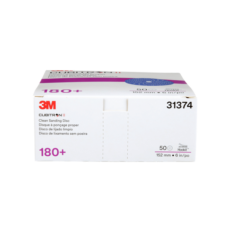 3M Cubitron II Hookit Clean Sanding Abrasive Disc, 31374, 6 in, 180+
grade