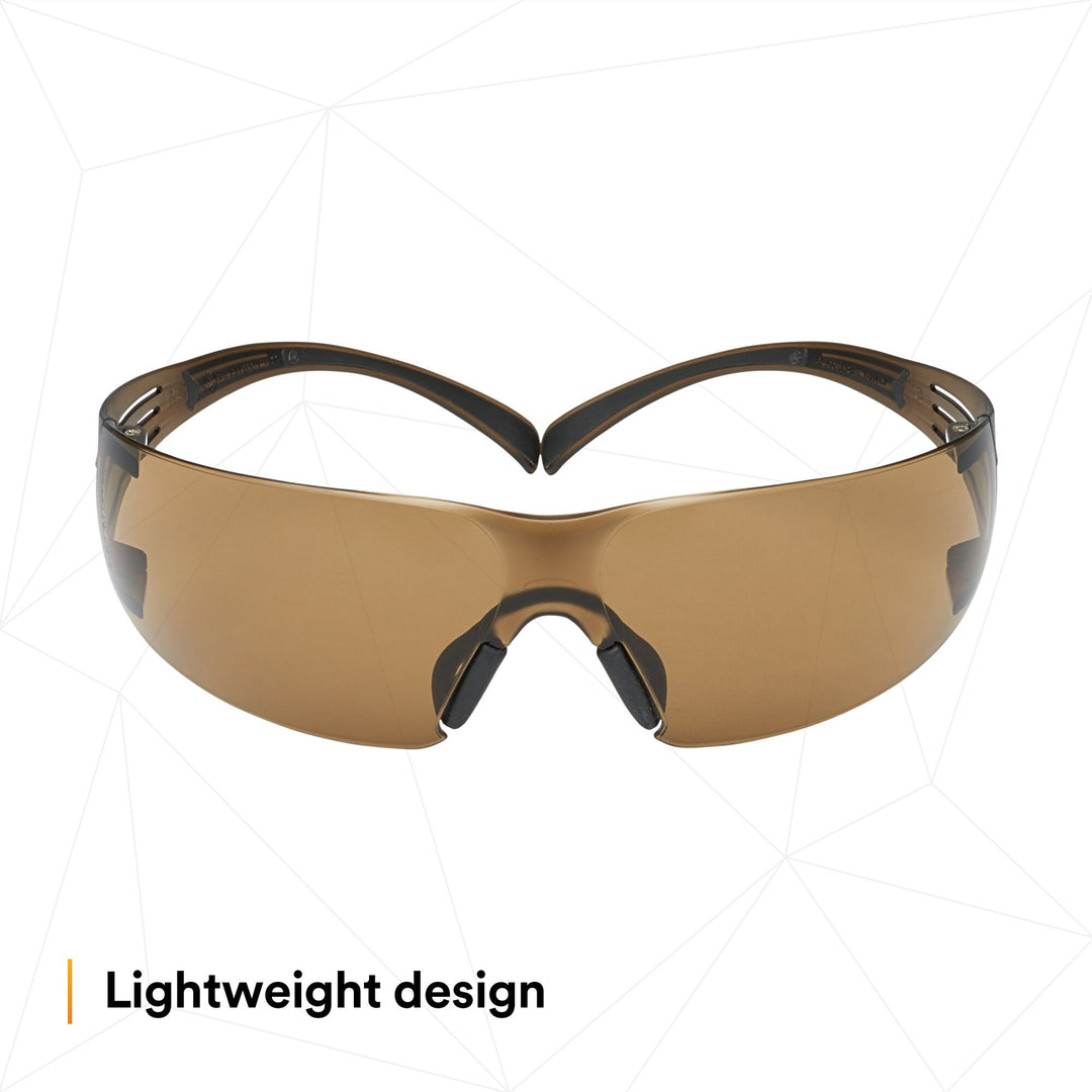 3M SecureFit Safety Glasses SF405SGAF-BLA, Black/Brown