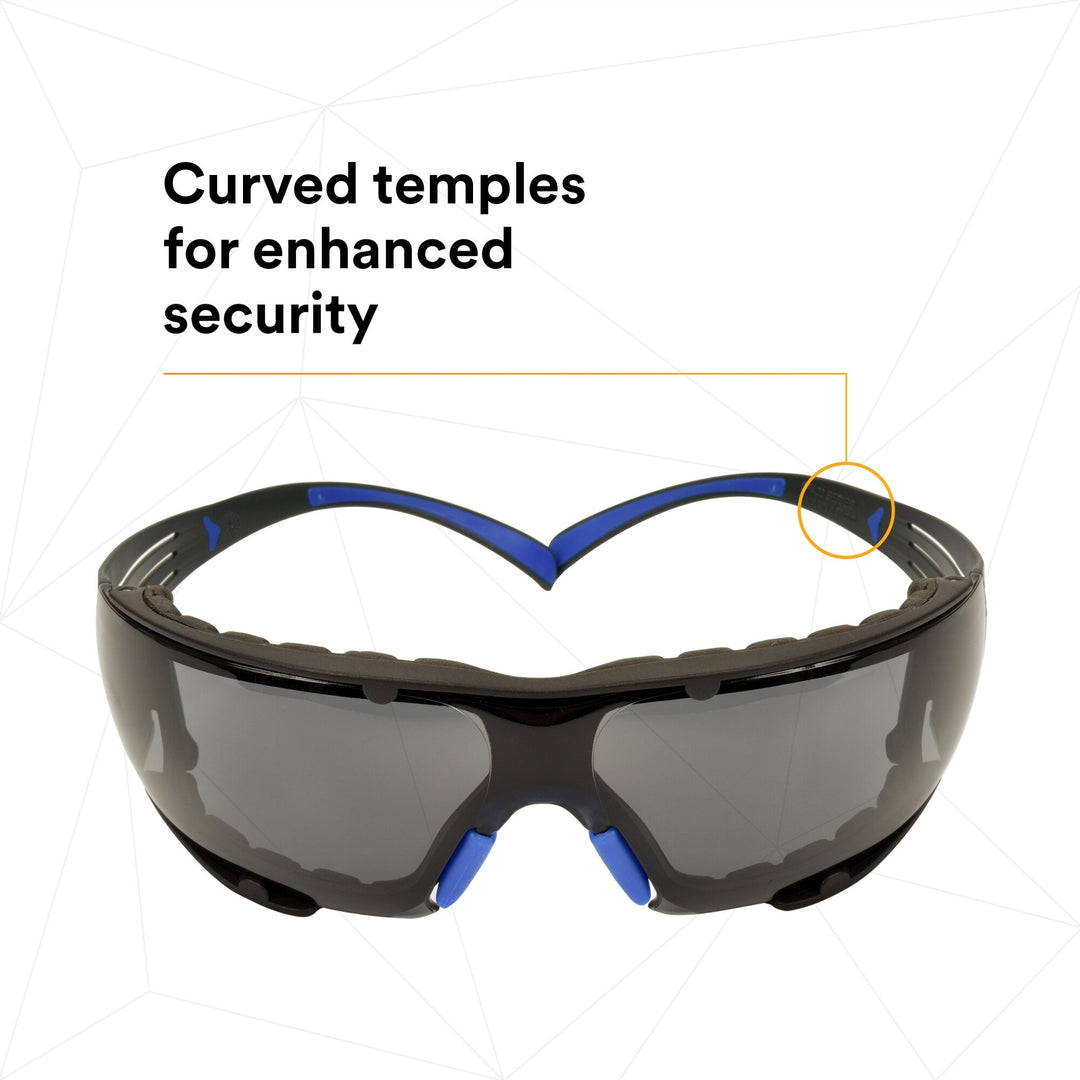 3M SecureFit Safety Glasses SF402SGAF-BLU-F, Blue/Gray