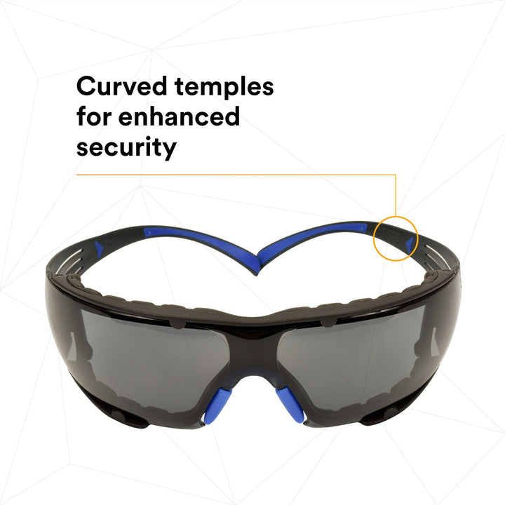 3M SecureFit Safety Glasses SF402SGAF-BLU-F, Blue/Gray