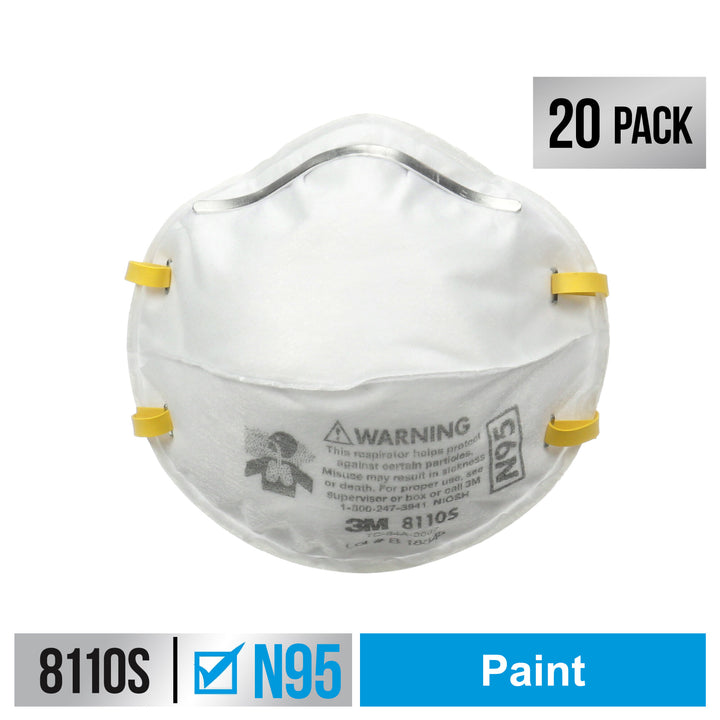 3M Performance Paint Prep Respirator N95 Particulate, 8110SP20-DC, SizeSmall