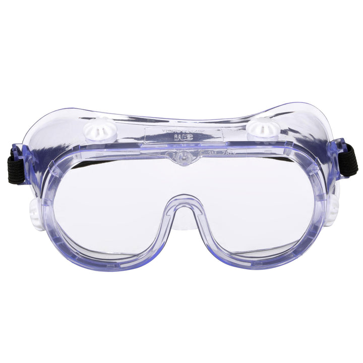 3M Goggle Chemical Splash, 91252H1-DC-10, Black Strap, Clear Lens