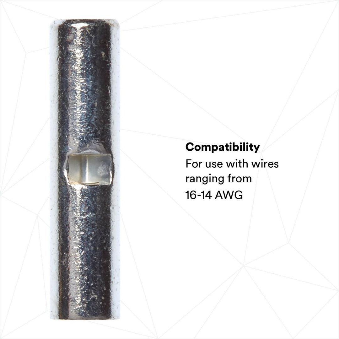 3M Scotchlok Butt Connector, Non-Insulated Seamless M14BCK, 16-14 AWG