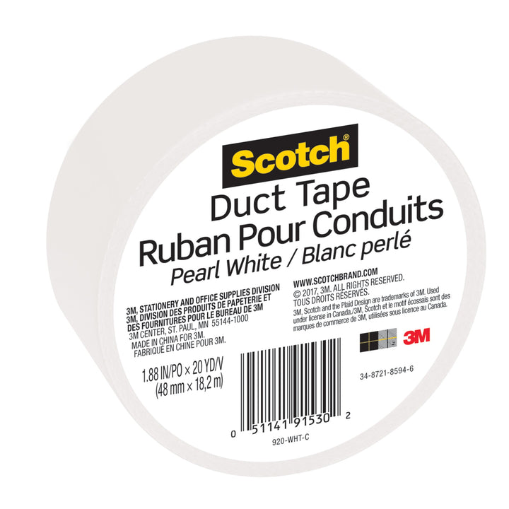 Scotch® Duct Tape 920-WHT-C, 1.88 in x 20 yd (48 mm x 18,2 m), White