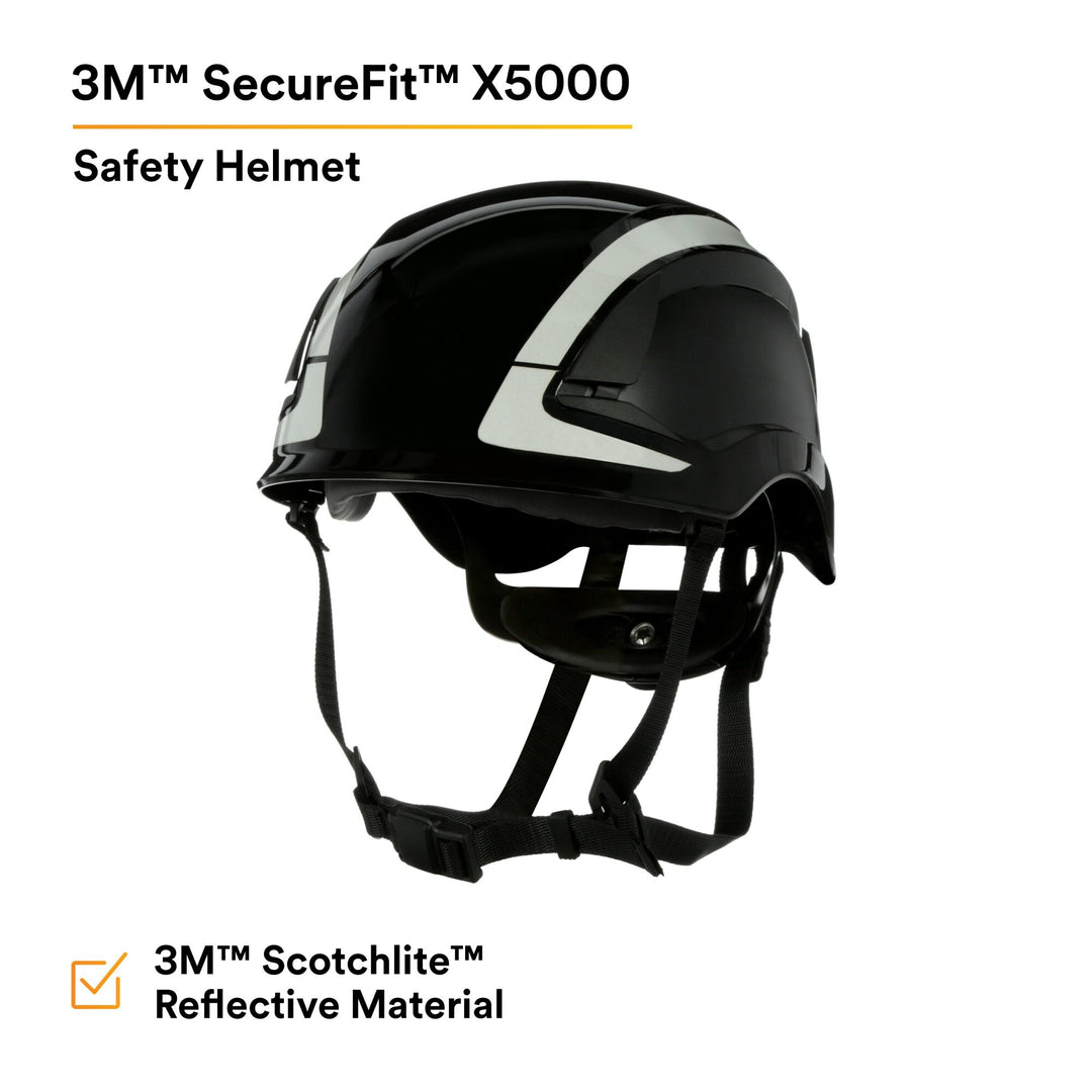 3M SecureFit Safety Helmet, X5012X-ANSI,  Black, 1Ea/Box