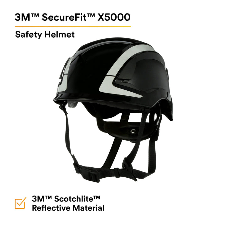 3M SecureFit Safety Helmet, X5012X-ANSI,  Black, 1Ea/Box