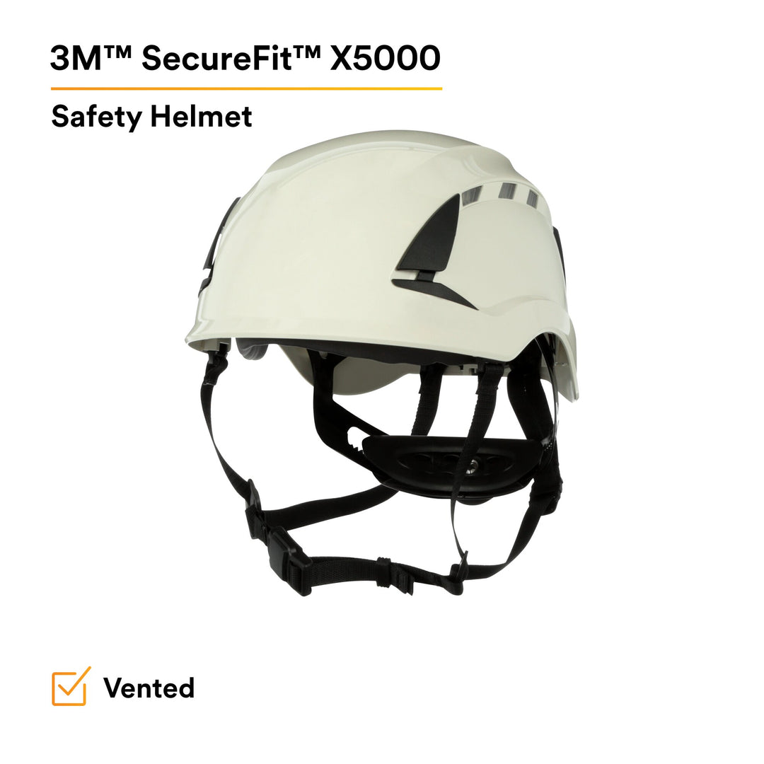 3M SecureFit Safety Helmet, X5001V-ANSI,  White, vented
