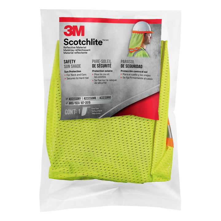 3M Reflective Clothing Hard Hat Sun Shade, 94800H1-DC, Hi-Viz Yellow &Orange