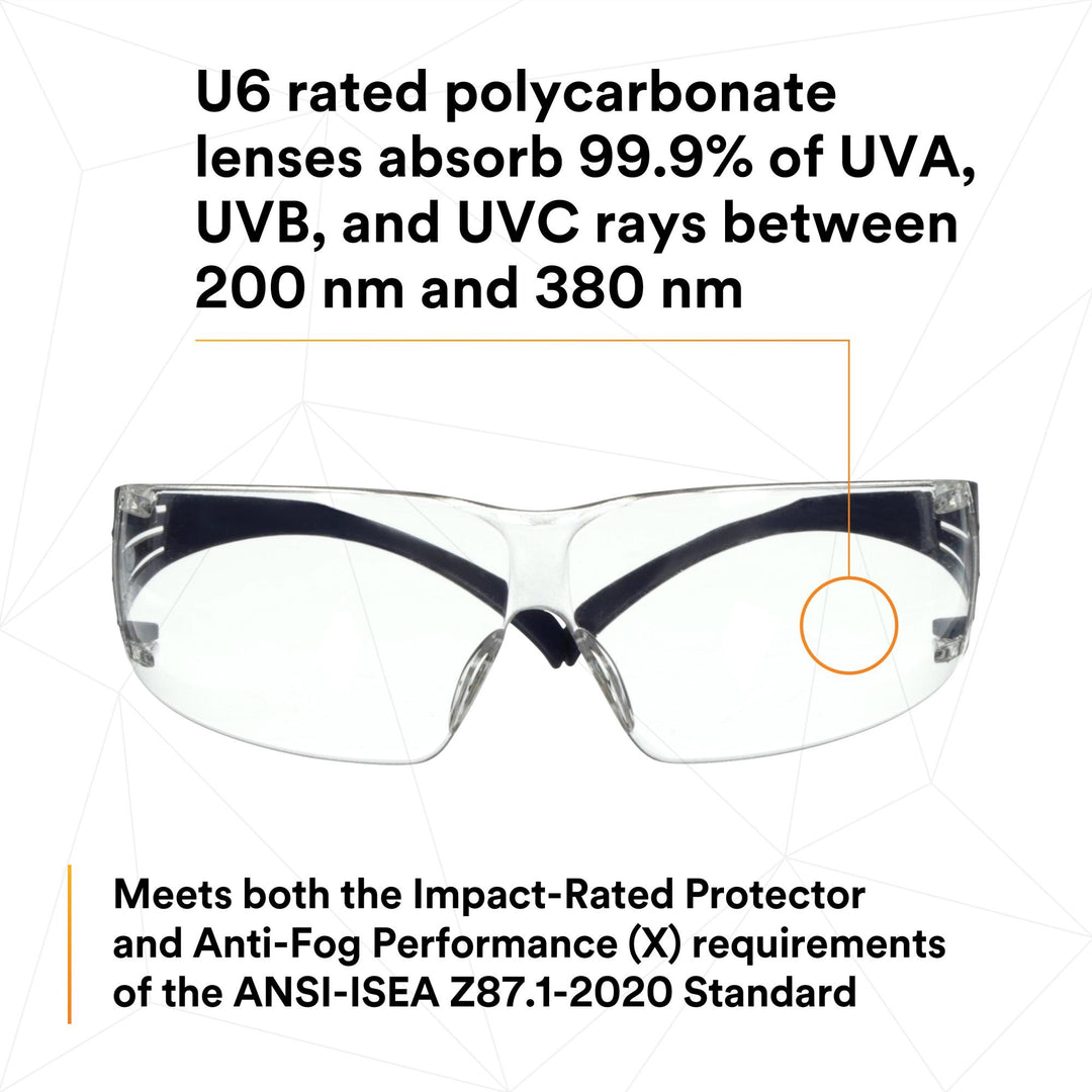 3M SecureFit 200 Series SF201SGAF-BLU, Blue Temples