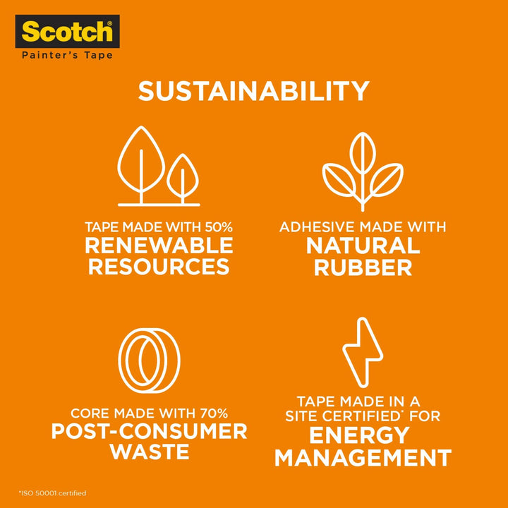 Scotch® Heavy Duty Masking Tape 2020+-36AP6, 1.41 in x 60.1 yd (36mm x55m)