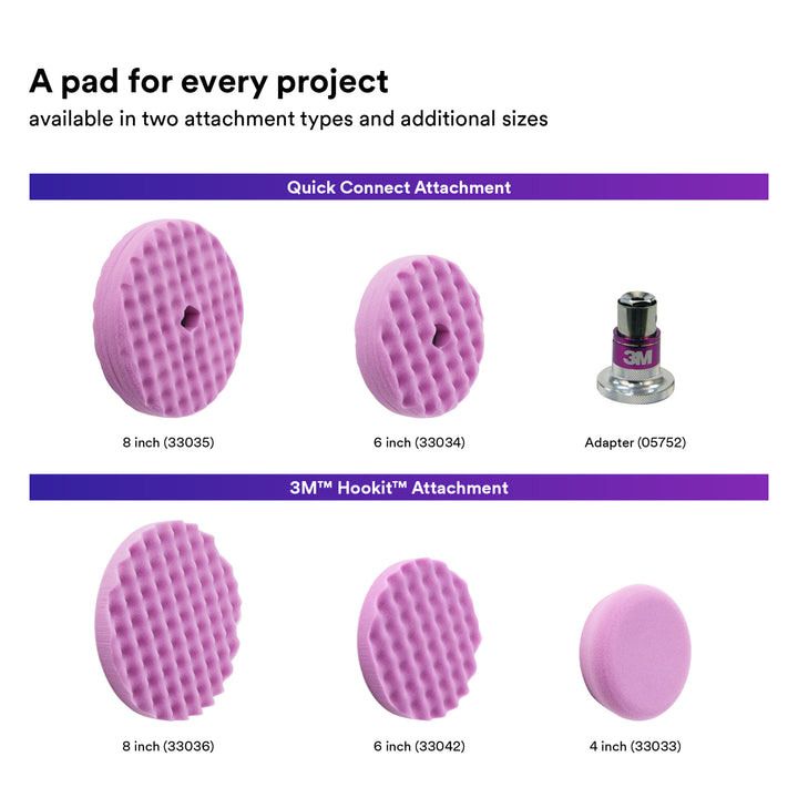 3M Perfect-It 1-Step Foam Finishing Pad, 33033, 4 in, Hookit, 2 padsper bag