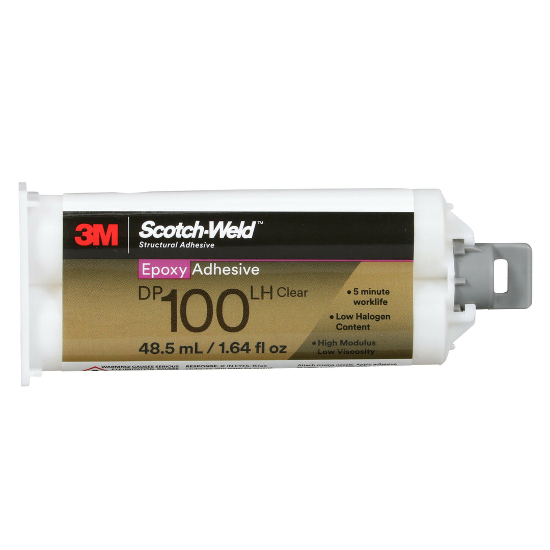 3M Scotch-Weld Epoxy Adhesive DP100LH, Clear, 48.5 mL Duo-Pak, 12 percase