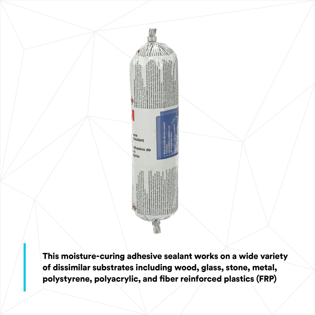 3M Polyurethane Adhesive Sealant 550FC Fast Cure, Gray, 350 mL SausagePack