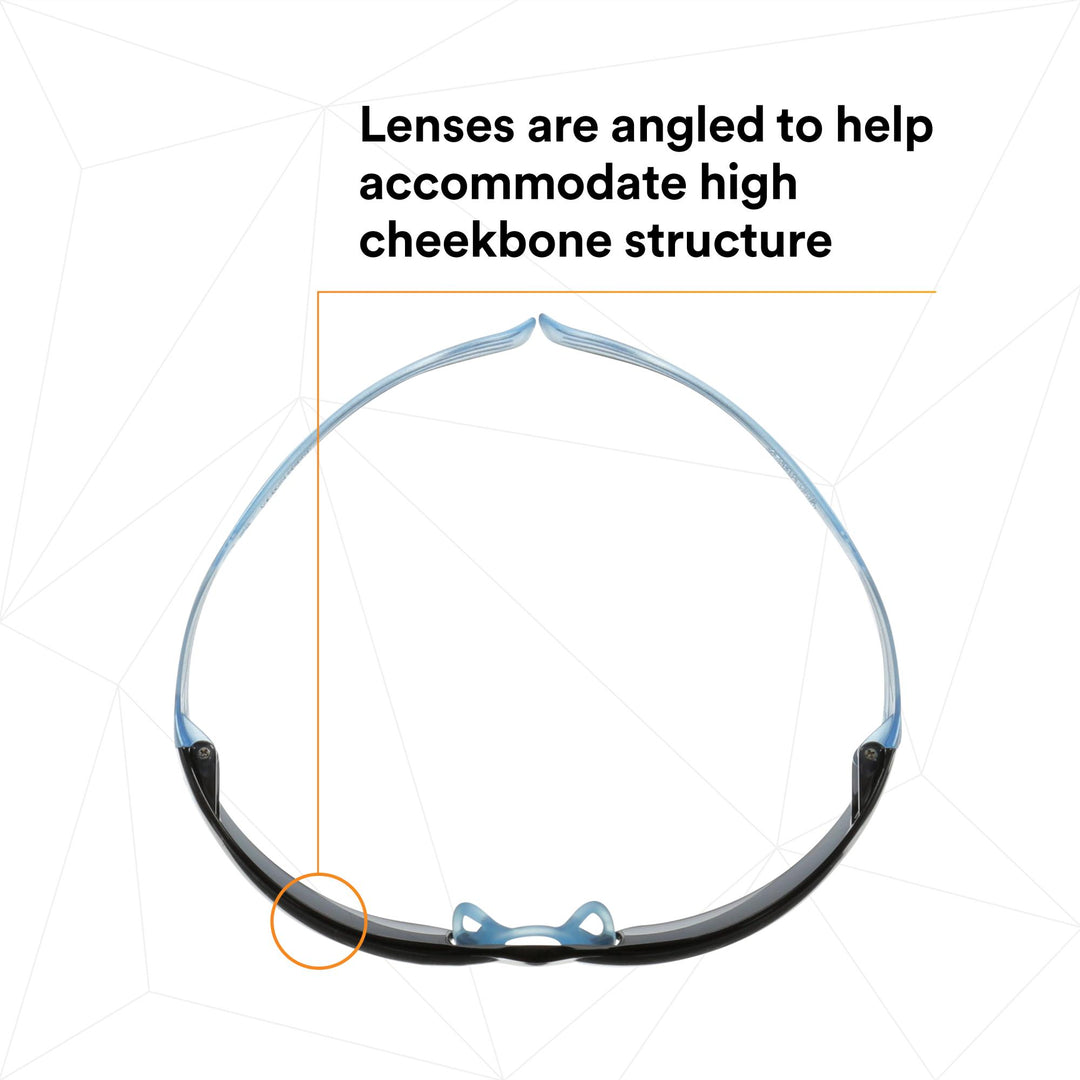 3M SecureFit 300 Series, SF302SGAF-LBL, Ice Blue Temples