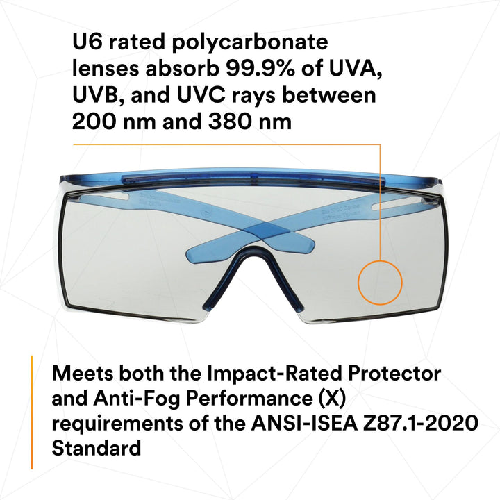 3M SecureFit 3700 Series, SF3707SGAF-BLU, Blue Temple