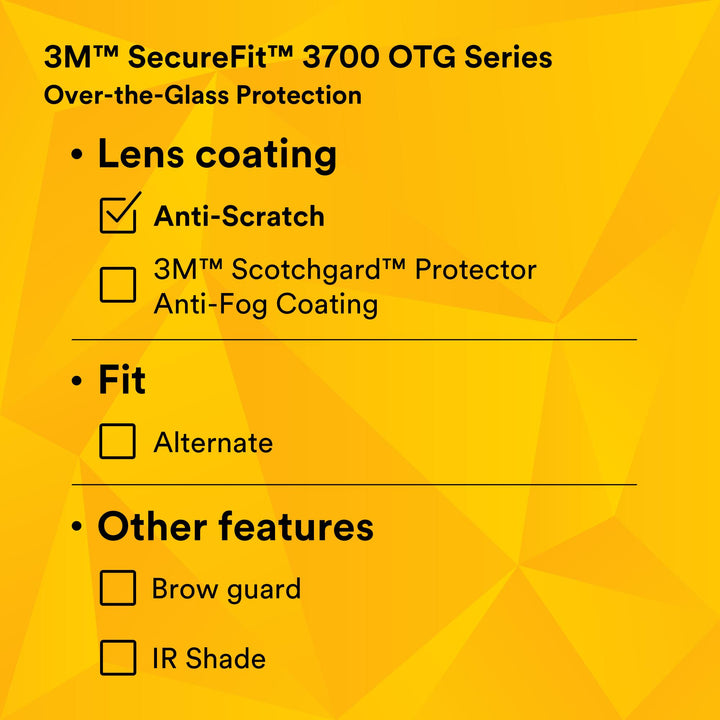 3M SecureFit 3700 Series, SF3707AS-BLU, Blue Temple