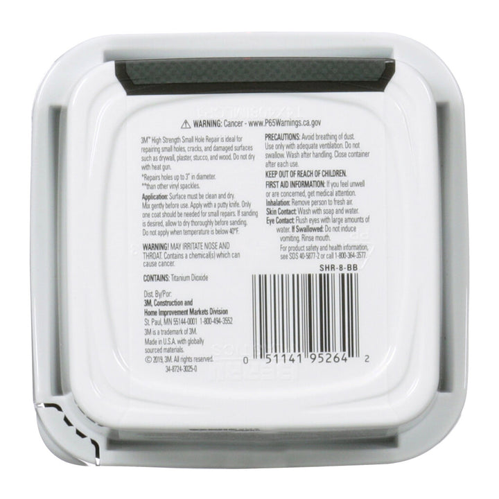 3M High Strength Small Hole Repair, 8 oz, SHR-8-BB