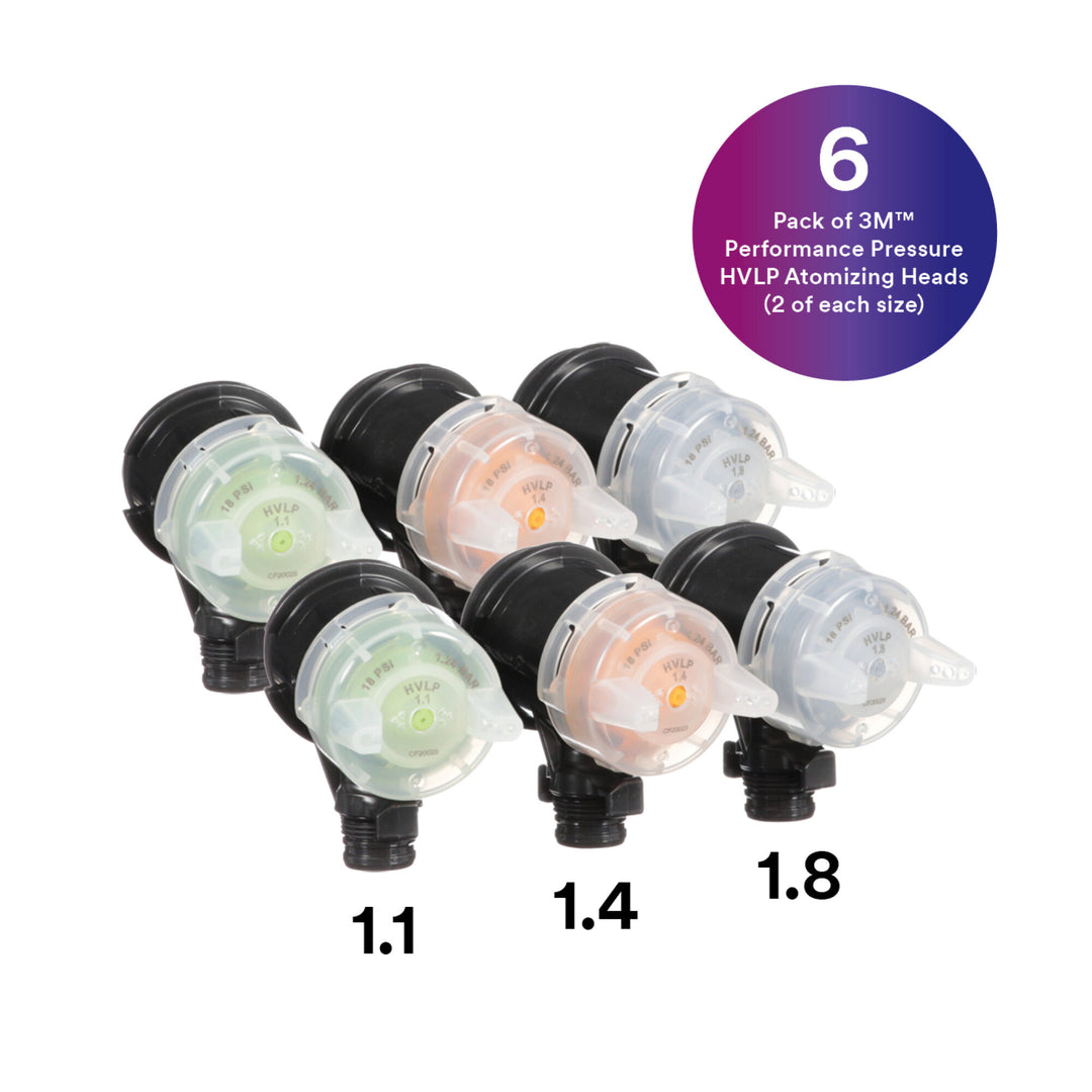3M Performance Pressure HVLP Atomizing Head Refill Kit, 26830, Variety Kit