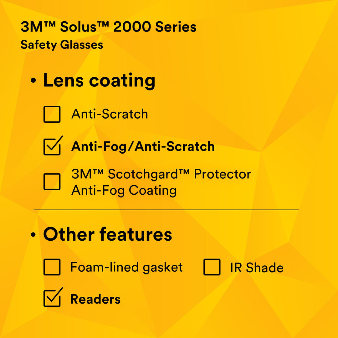 3M Solus 2000 Series, S2015AF-BLU, Blue/Gray Temples