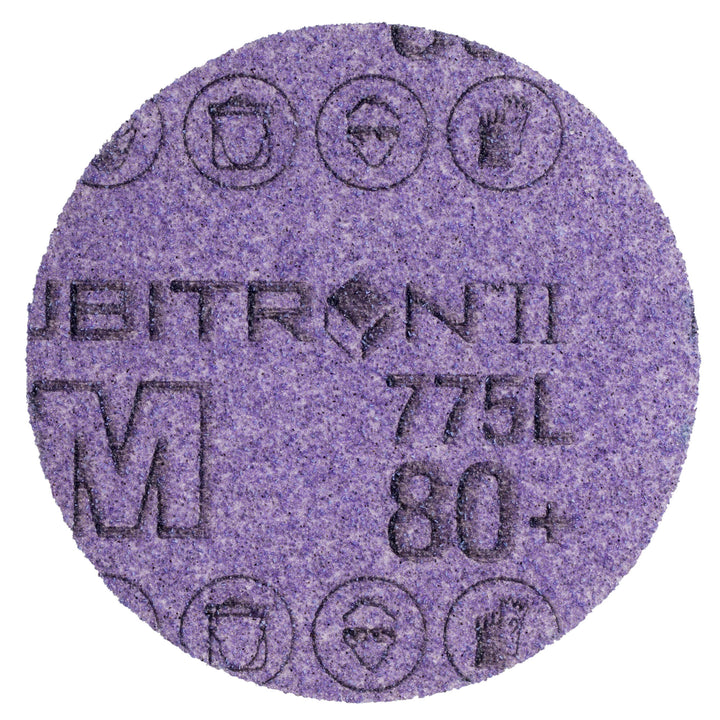 3M Cubitron II Stikit Film Disc 775L, 80+, 8 in x NH, Linered, Die800L