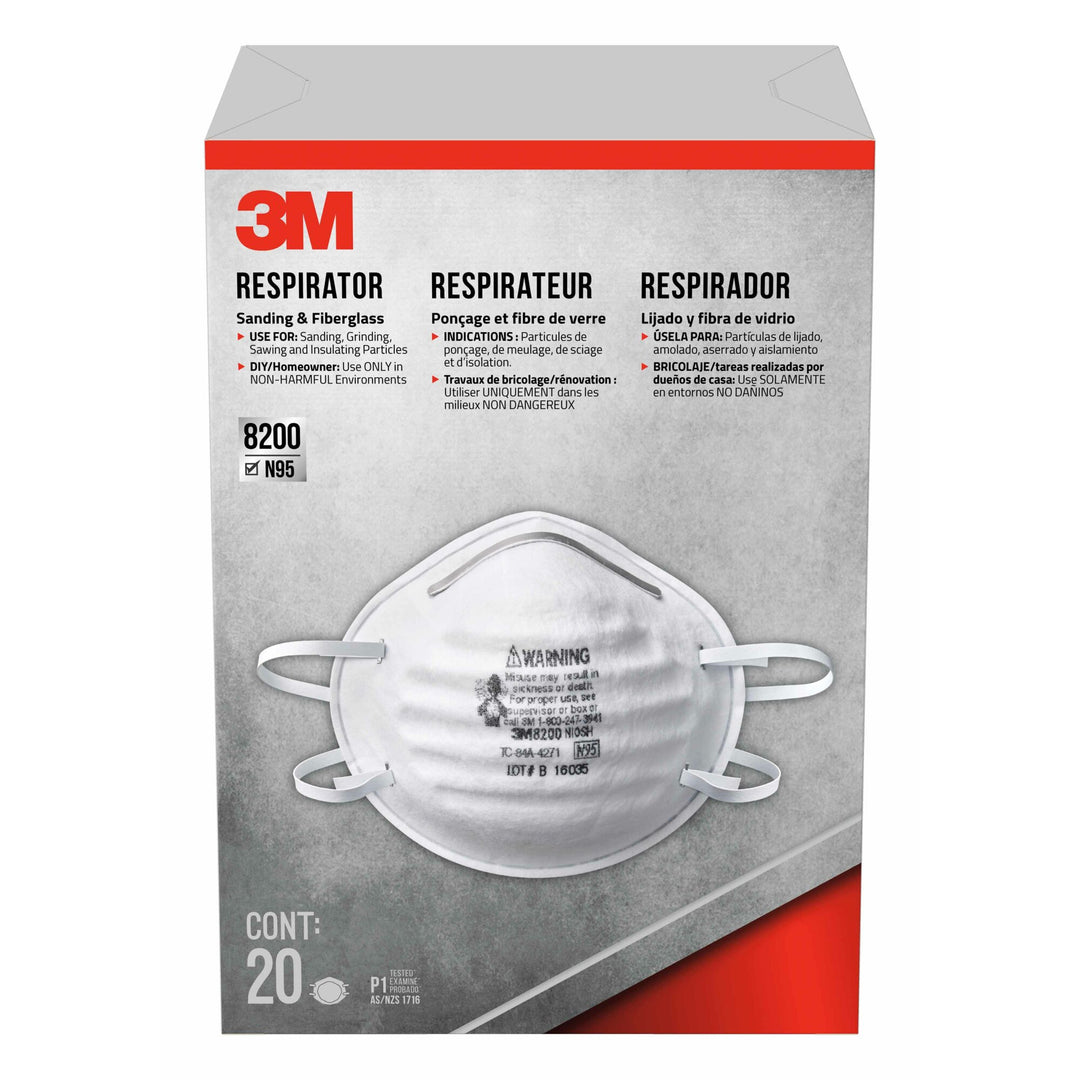 3M Sanding and Fiberglass Respirator 8200H20-DC, 20 eaches/pack