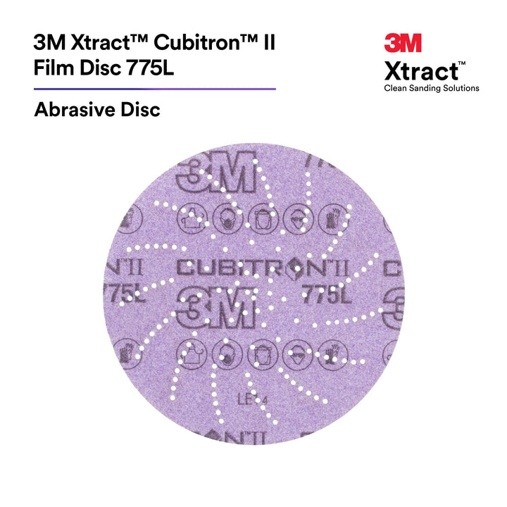 3M Xtract Cubitron II Film Disc 775L, 180+, 8 in, Die 800LG