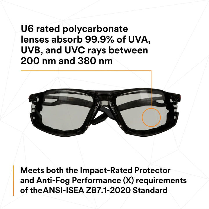 3M SecureFit 500 Series SF507SGAF-BLK-FM, Black, Scotchgard Anti-Fog Coating