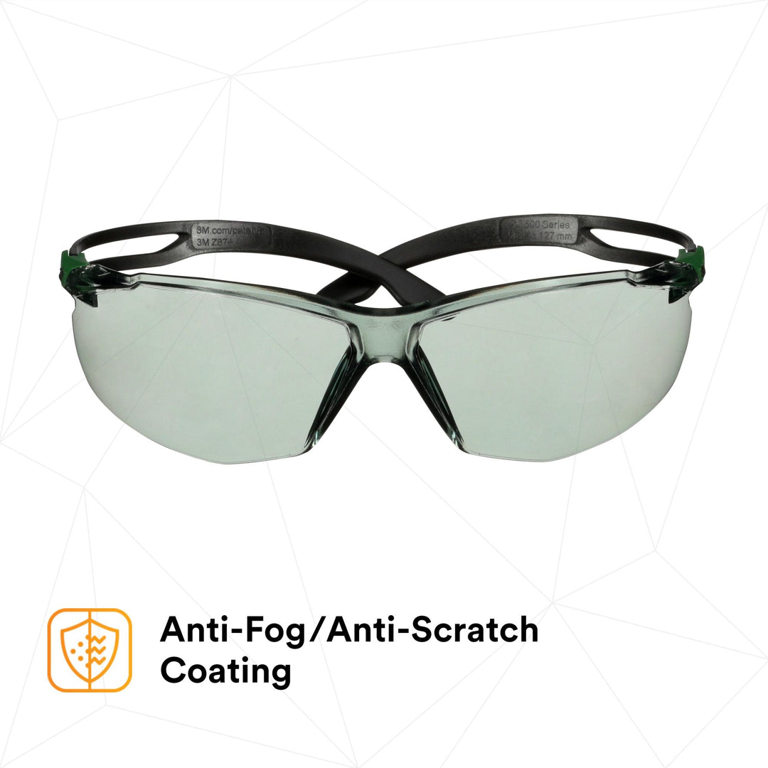 3M SecureFit 500 Series SF517AF-GRN, Black/Green, IR 1.7 Gray AF-AS Lens