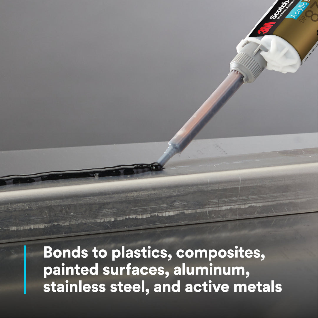 3M Scotch-Weld Low Odor Acrylic Adhesive DP8725NS, Black, 45 mL Duo- Pak
