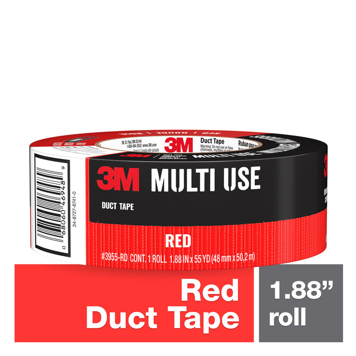 3M Red Duct Tape 3955-RD, 1.88 in x 55 yd (48 mm x 50.2 m)