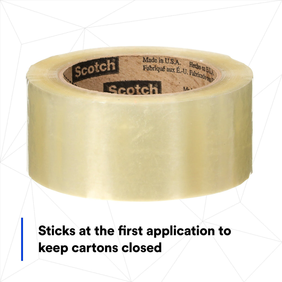 Scotch® High Tack Box Sealing Tape 371+, Clear, 48 mm x 100 m