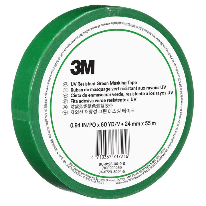 3M UV Resistant Green Masking Tape, 24 mm x 55 m