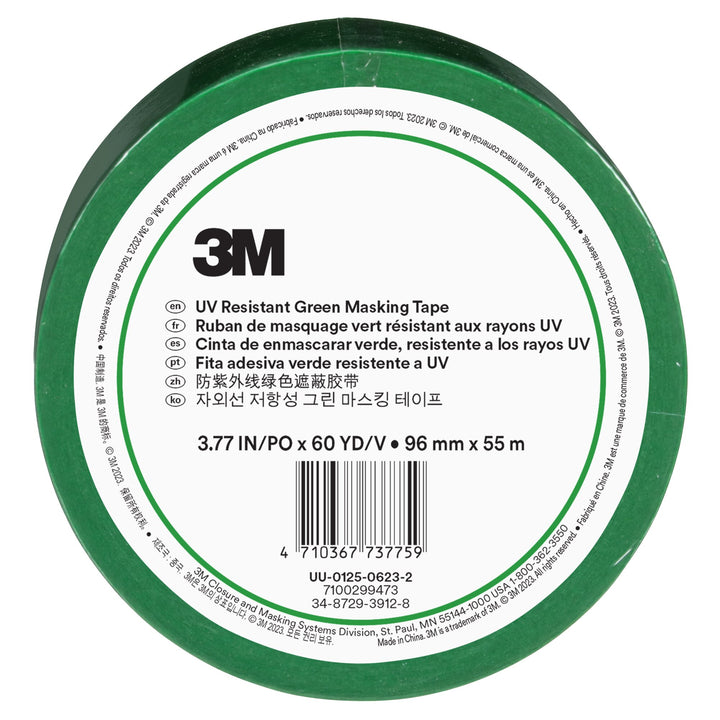 3M UV Resistant Green Masking Tape, 96 mm x 55 m