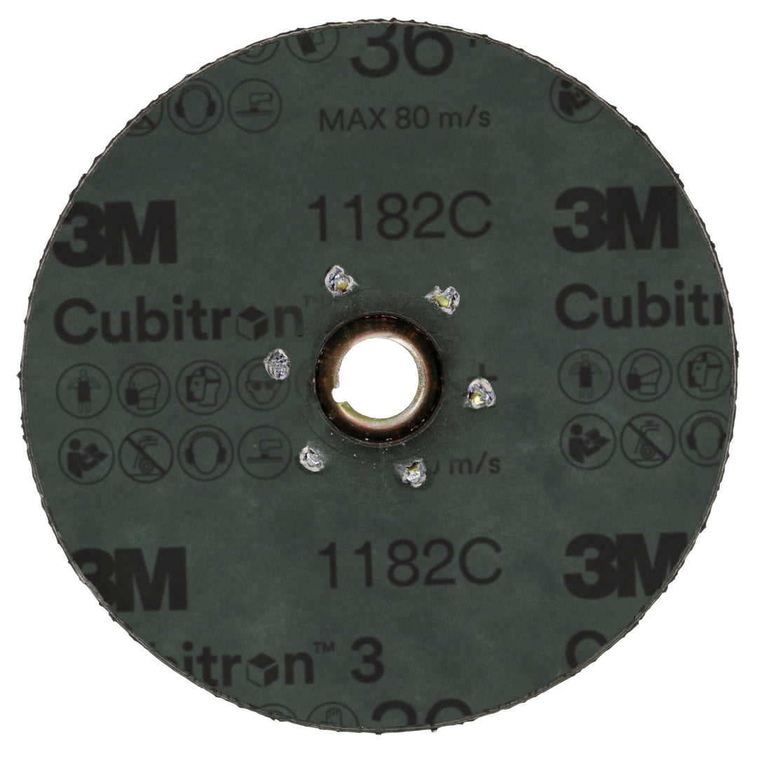 3M Cubitron 3 Fibre Disc 1182C, 36+, TN Quick Change, 5 in, Die 500P
