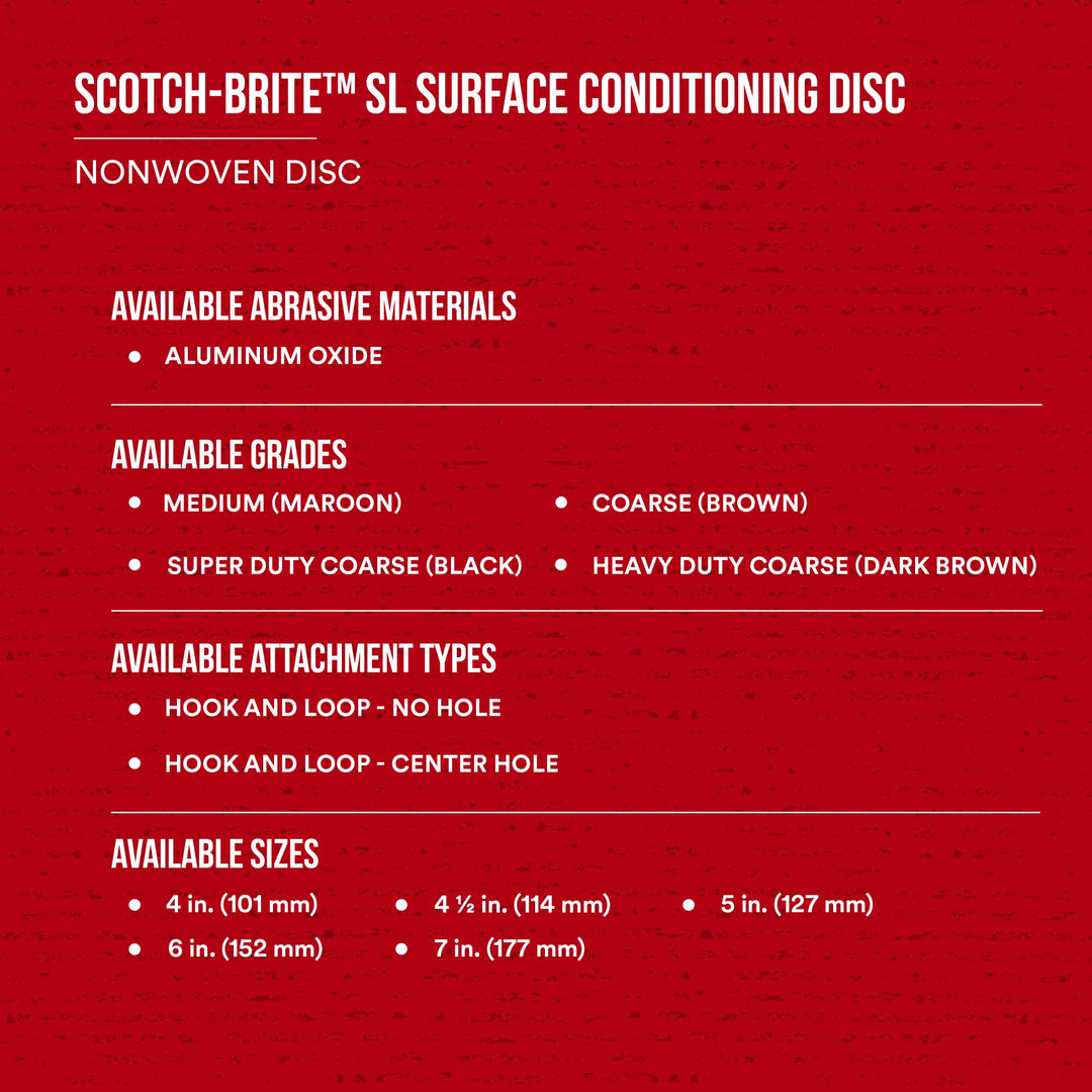 Scotch-Brite SL Surface Conditioning Disc, SL-DH, A/O Coarse, 8 in x NH